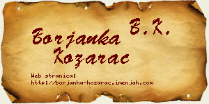 Borjanka Kozarac vizit kartica